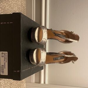 Steve Madden Silver Snake Print Heels